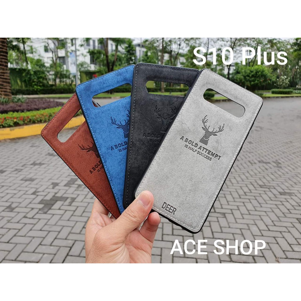 Ốp lưng vân vải Samsung Note 8, Note 9, Note 10 Plus, S9 Plus, S10 Plus khắc hình Hươu giá rẻ