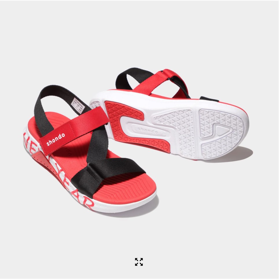 Giày Sandal Shondo F7 Racing đỏ đế trắng NY2021 F7L0061