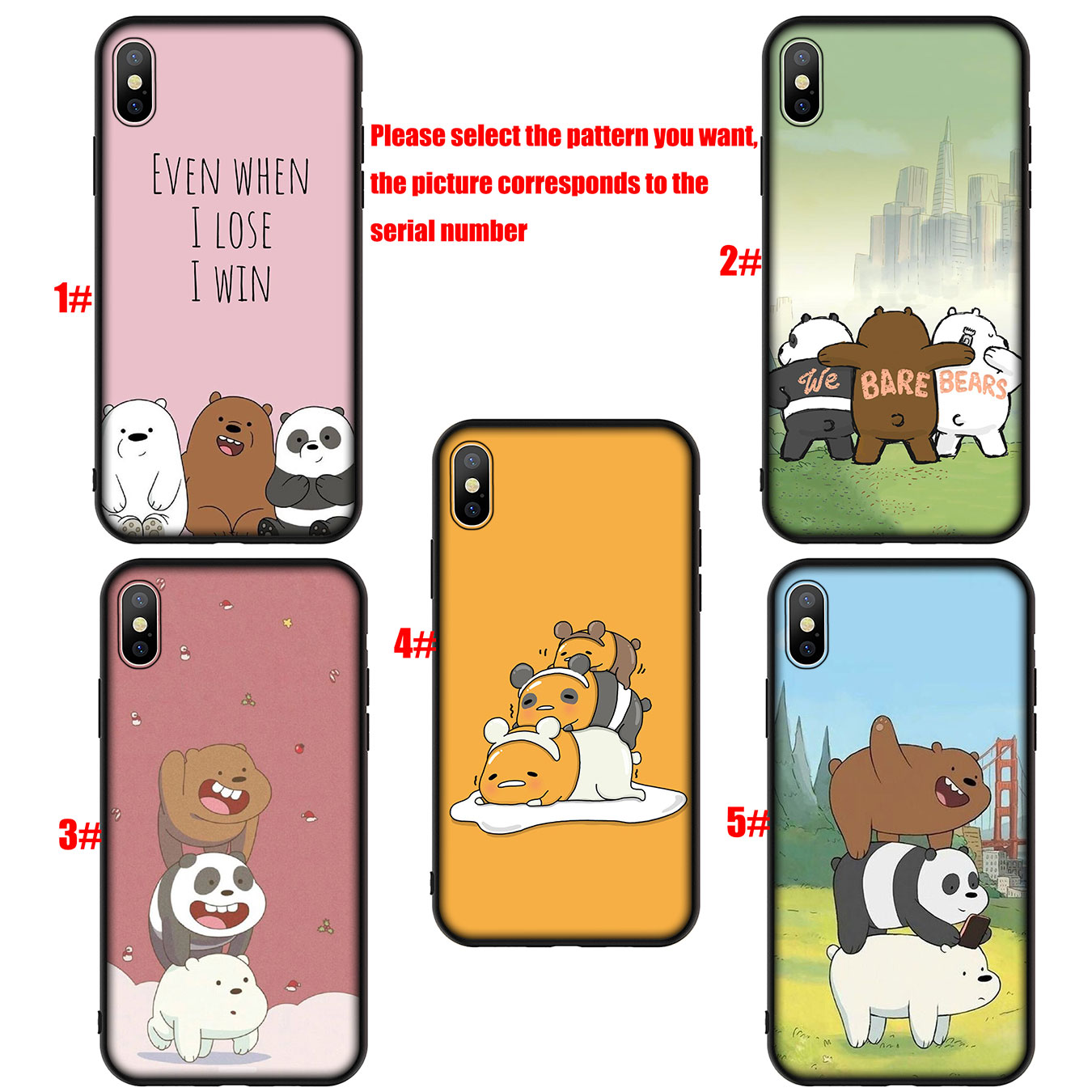 Ốp điện thoại silicon hình We Bare Bear cho Samsung Galaxy Note 20 Ultra Note 10 Plus Lite 8 9 S7 Edge M27