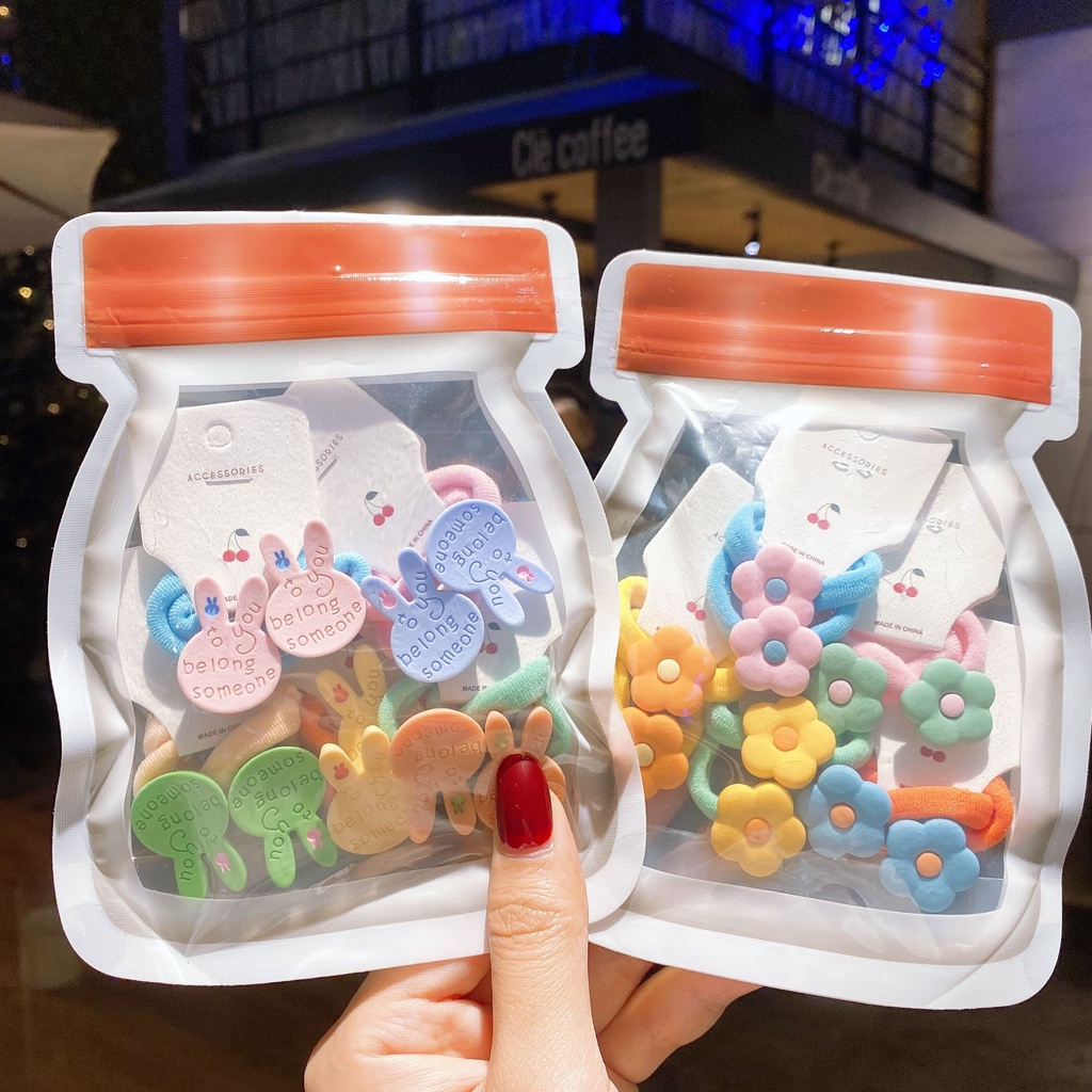 [Bộ 7] Dây Buộc Tóc Dây Cột Tóc Hàn Quốc Màu Kẹo Phụ Kiện Thời Trang Cho Nữ AB013