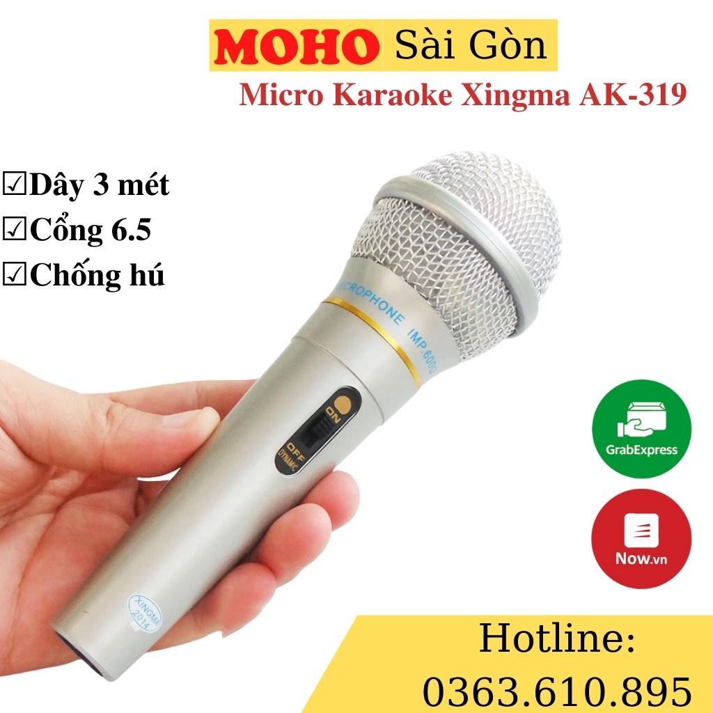 Micro hát karaoke chống hú cao cấp XINGMA AK319 6.5mm Âm thanh trong trẻo mượt mà