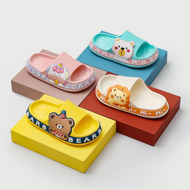 Dép lê cho bé Cheerful Mario S36, dép lê viền chữ siêu êm cho bé trai bé gái chống trơn trượt an toàn