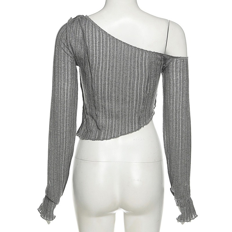 Áo Thun Dài Tay Trễ Vai Dáng Ôm Chống Nắng Thời Trang Đường Phố Cho Nữ