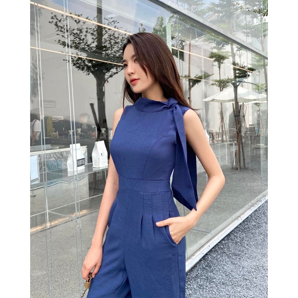 FEMEI Jumpsuit thiết kế nơ cổ sang trọng thanh lịch ROYBY JUM ( Xanh than)