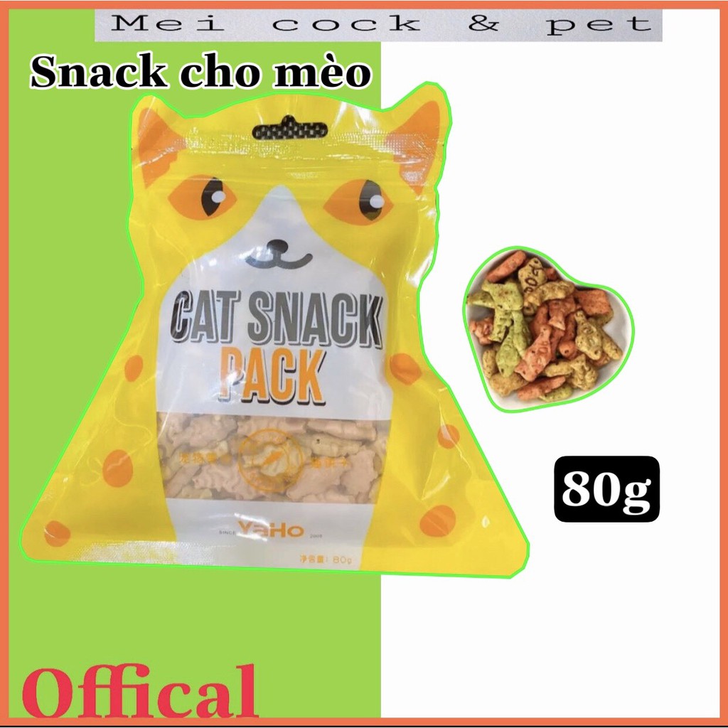 BÁNH THƯỞNG CHO MÈO Cat Snack Pack Yaho Viên hình cá Gói 80g