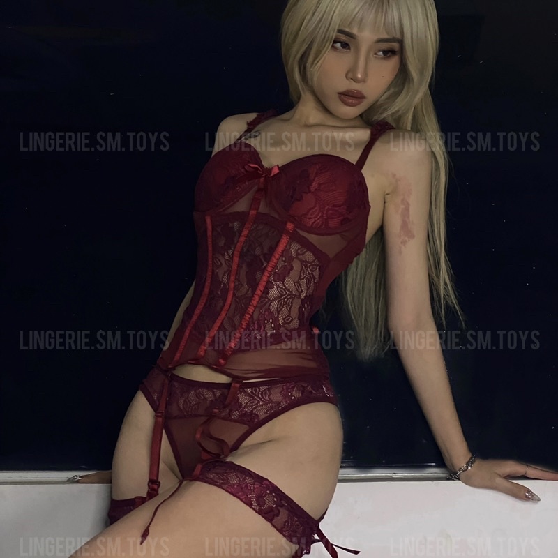 Mã LL2439 - &lt;Ảnh Thật&gt; Nội Y Dáng Corset 2 Kiểu Mặc , Áo Có Gọng Mút Gợi Cảm Cho Nữ - Đồ Lót Phối Ren Sexy