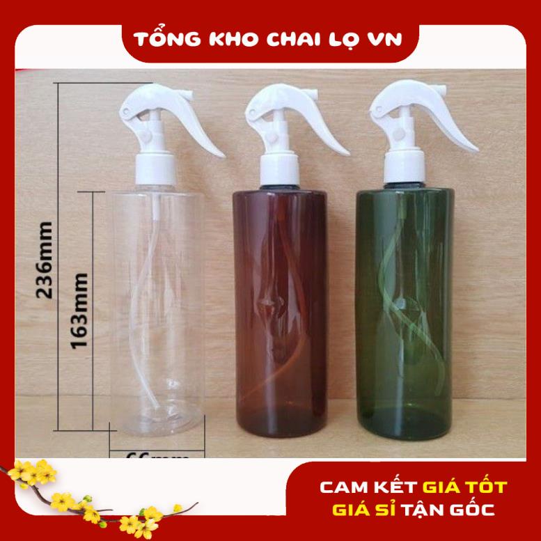 Chai Xịt Phun Sương ❤ SIÊU RẺ ❤ Chai nhựa pet xịt Vòi chuột 500ml cao vai ngang chiết dung dịch , phụ kiện du lịch