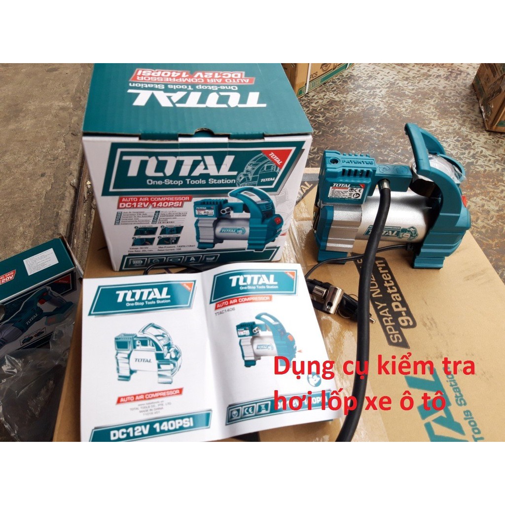 12V DỤNG CỤ KIỂM TRA HƠI LỐP XE Ô TÔ TOTAL TTAC1406