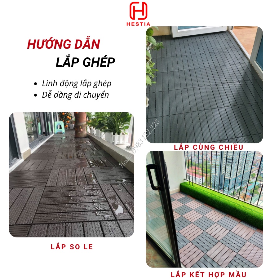 Tấm nhựa lót sàn ban công T-Plus. Vỉ Lót Sàn Nhựa Chuyên dụng cho trang trí sân vườn, bể bơi, nhà tắm,vườn lan.