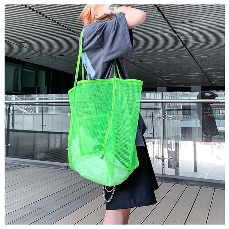 Túi Lưới Trong Suốt Đeo Vai Sức Chứa Lớn Thời Trang Đi Biển Phong Cách Mới 2022
