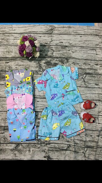 (Nhập TKBSB0203 GIẢM 7%) Bộ Pijama cho bé trai/bé gái chất thô lụa