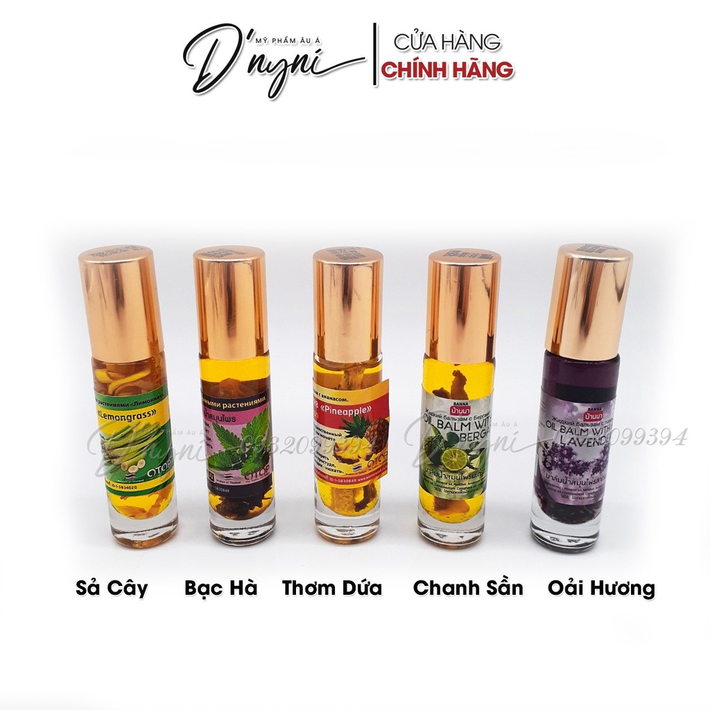 Dầu Gió Lăn Thảo Dược Banna OTOP Oil Balm With Herb Thái Lan 10ml