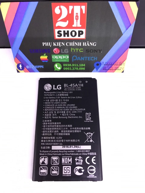 PIN LG K10 K410A CHÍNH HÃNG, DUNG LƯỢNG 2300MAH