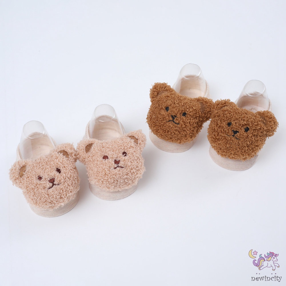 Tất Chống Trượt Hình Gấu Hoạt Hình Phong Cách Hàn Quốc Cho Trẻ Em