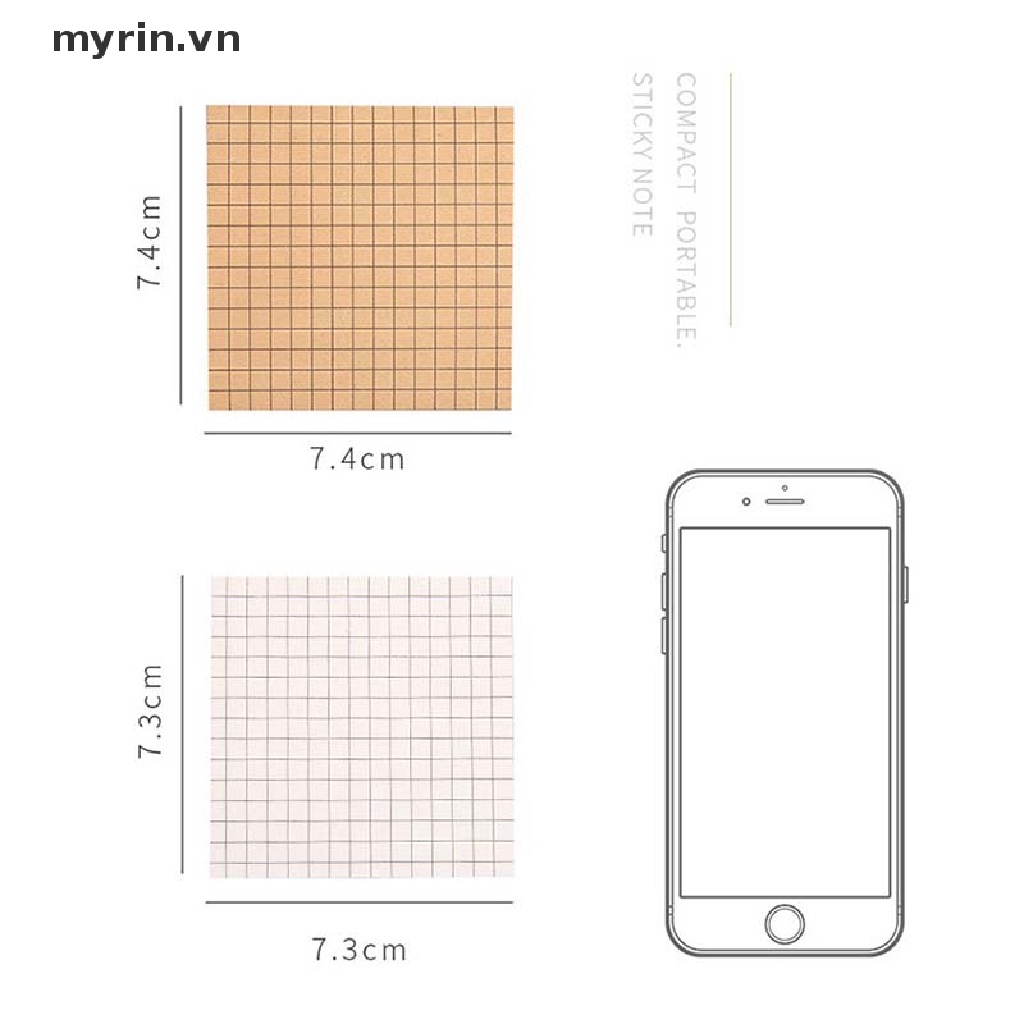 Giấy Dán Ghi Chú Họa Tiết Kẻ Ô Màu Trơn