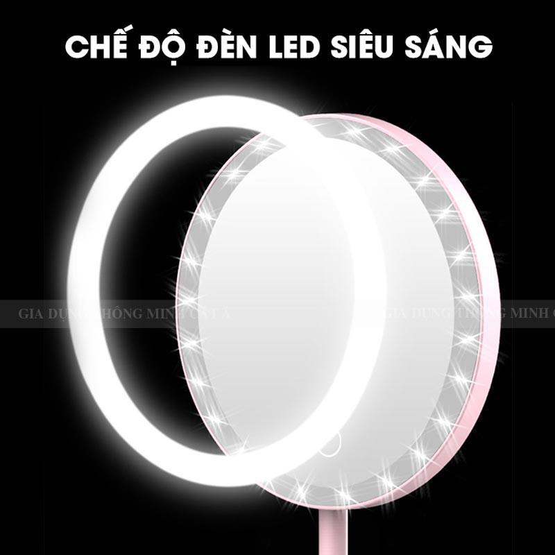 Gương trang điểm để bàn cảm ứng có đèn LED - Bộ sản phẩm đa năng hữu dụng 2020