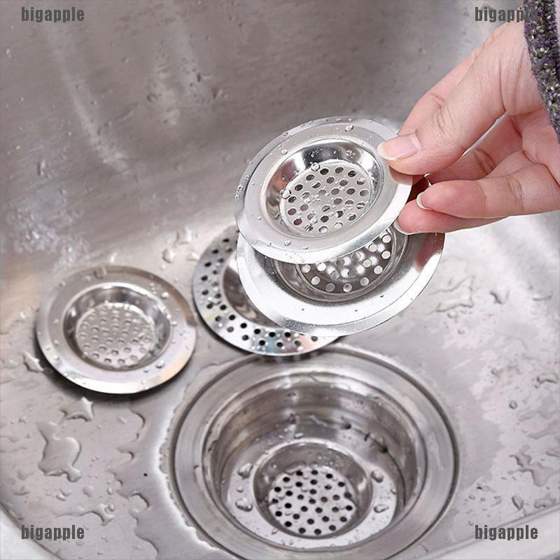 bigappleStainless Steel Kitchen Water Sink Strainer Cover Floor Bath Catcher Drain Plug thro