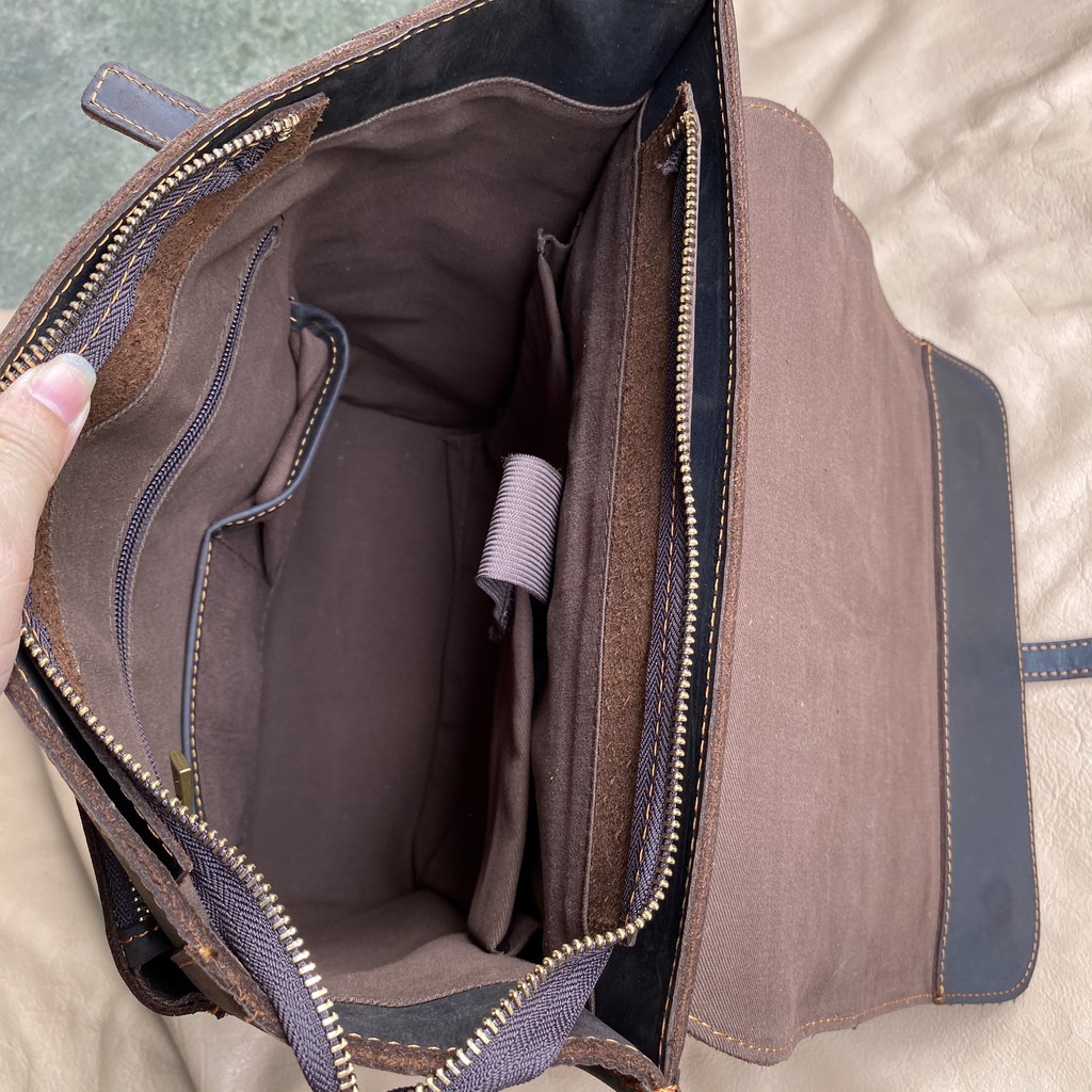 Balo Da Bò Đựng Lap 14Inch Da Bò Thật HBLDB29