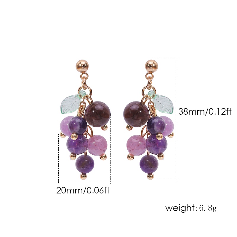 Bông Tai Dáng Dài Hình Trái Cây Màu Tím Phong Cách Hàn Quốc Thời Trang Mùa Hè Cho Nữ PD349