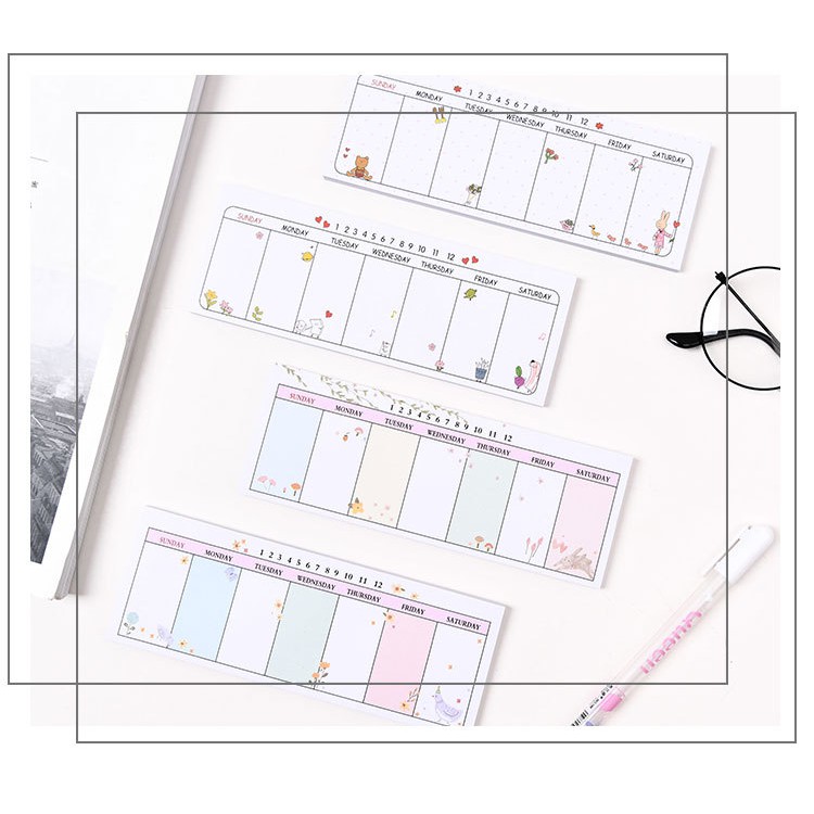 Weekly Planner notepad cho sổ kế hoạch tuần