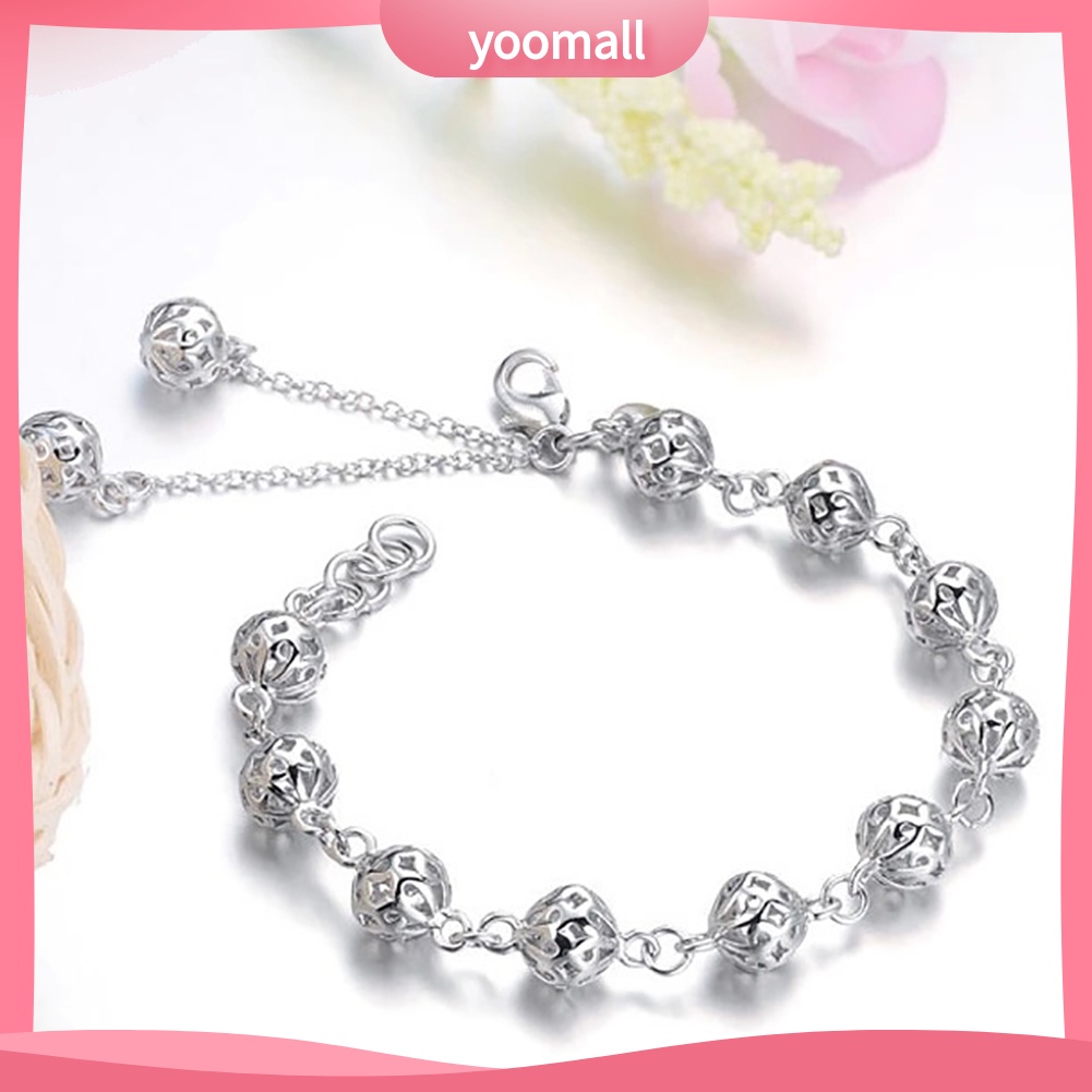 Vòng Tay Đính Quả Cầu Rỗng Màu Trơn Thời Trang Cho Nữ