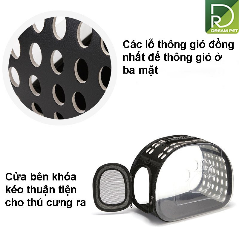 Túi Vận Chuyển Chó Mèo Trong Suốt -Túi Đựng Thú Cưng Dreampet