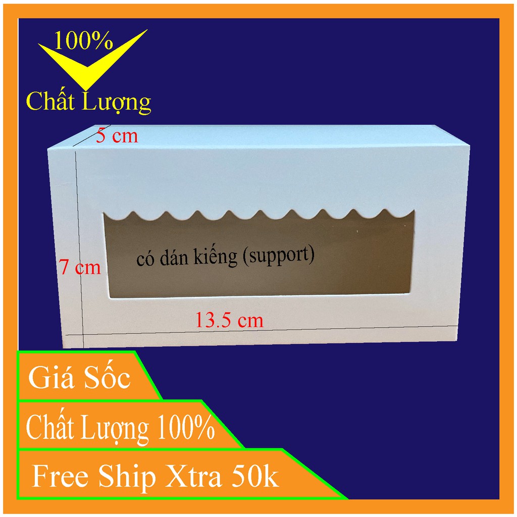 hộp đựng bánh tart trứng combo 100 hộp kt 13.5 x7x5 cm