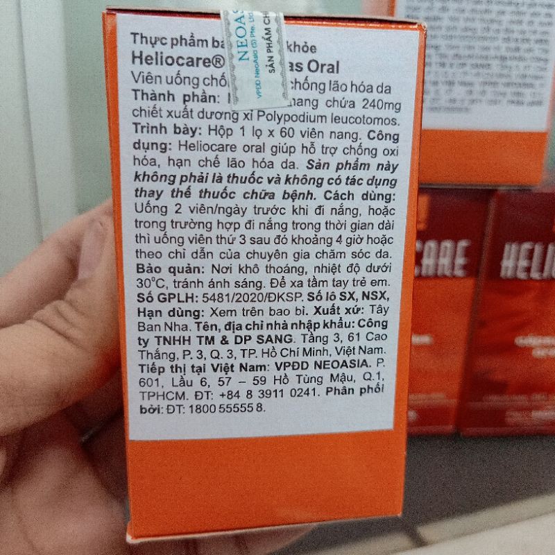 Heliocare Viên Uống Chống Nắng Oral Capsulas 60Viên