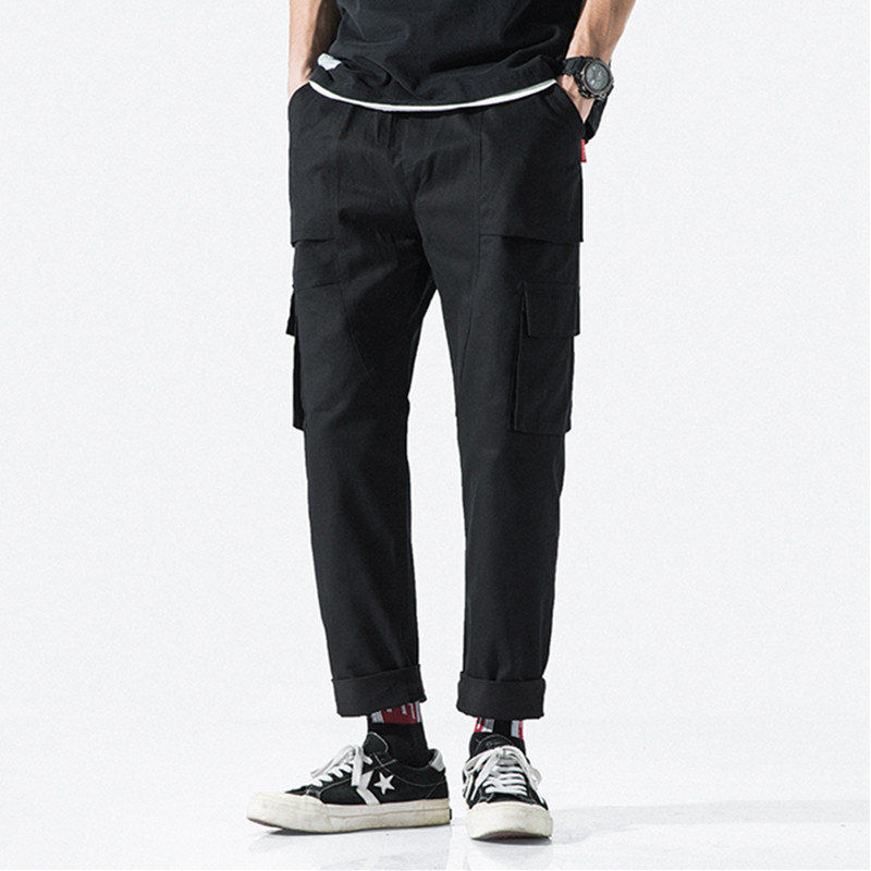 Quần Baggy Da Pu Phối Cotton 4 Màu Tùy Chọn Phong Cách Hàn Quốc Thời Trang Cho Nam