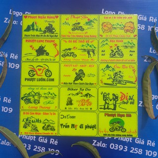 LOGO PHƯỢT, TEM PHƯỢT PHẢN QUANG TỔ ONG ( Combo 15 logo )