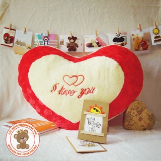 Gối Trái Tim I Love You bông mềm mại cho người yêu