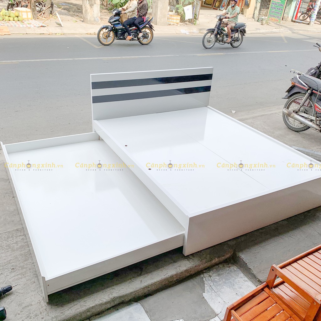 Giường ngủ kéo 2 tầng thông minh, gỗ MDF CPX-G33