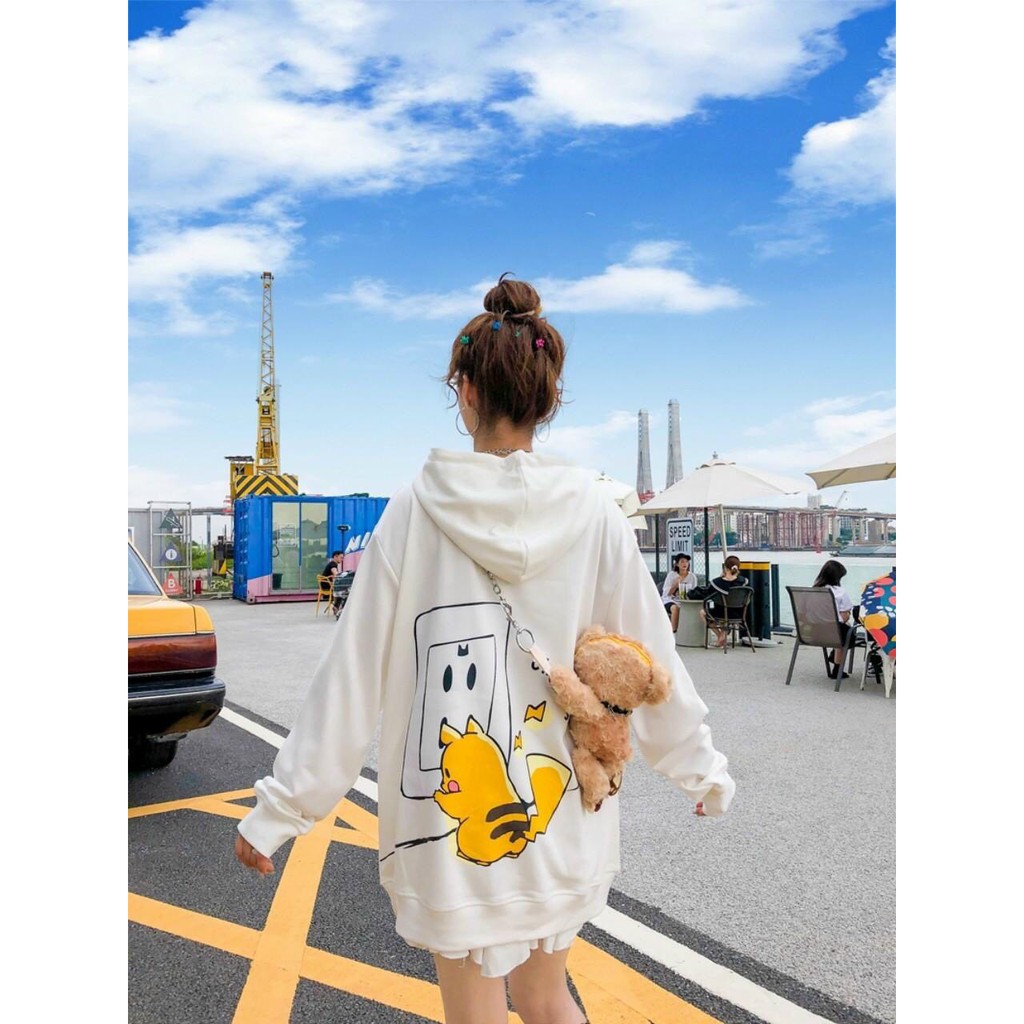 Áo khoác, áo hoodie unisex nam nữ nỉ ngoại chyets logo lưng có túi dễ thương năng động thời trang học đường | BigBuy360 - bigbuy360.vn