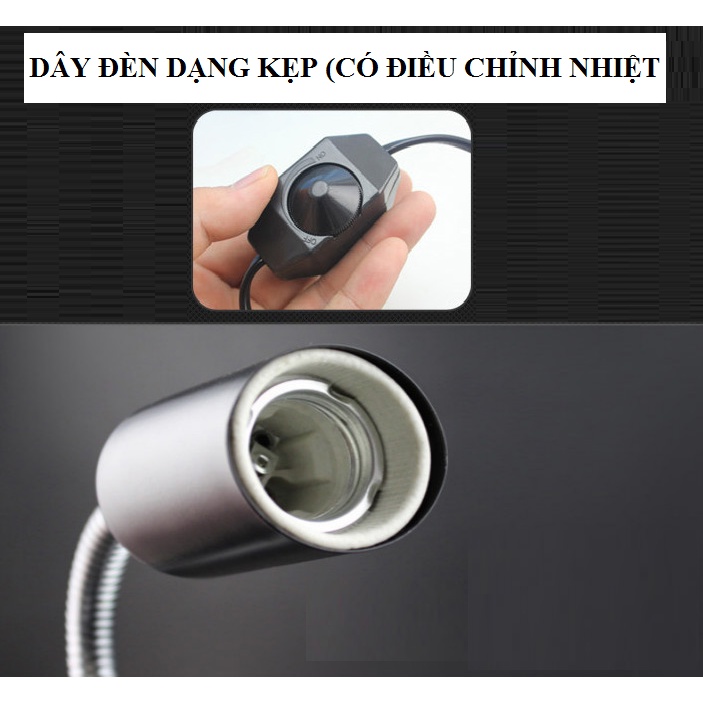 1 KẸP ĐÈN CAO CẤP NHẬP KHẨU CÓ THỂ XOAY 360 VÀ ĐIỀU CHỈNH ĐƯƠC NHIỆT (CHƯA BAO GỒM ĐÈN)