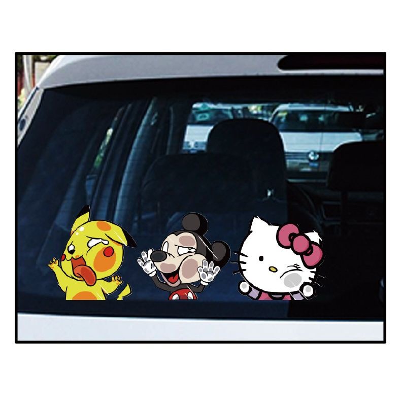 Miếng Dán Trang Trí Kính Xe Hơi/Mô Tô Hình Siêu Anh Hùng Marvel Cá Tính