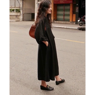 DE PLAGE - ĐẦM LINEN PUFF-SLEEVES