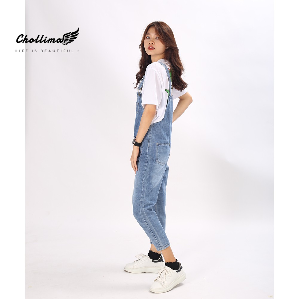 Yếm jeans dài trơn Chollima YJ001 phong cách hàn quốc