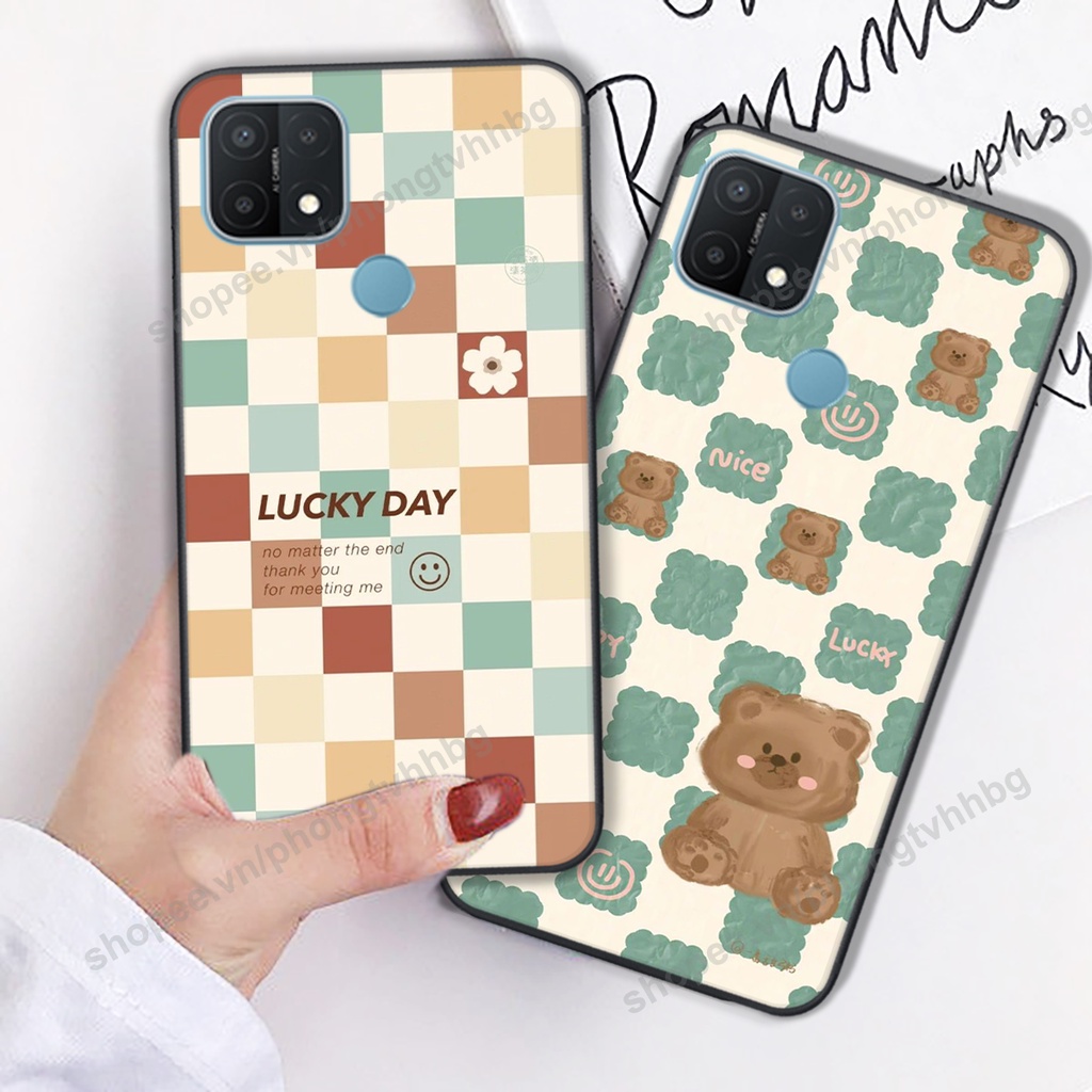 Ốp lưng Oppo A15 / A15s trái tim gấu thể thao , smile mặt cười cực cute