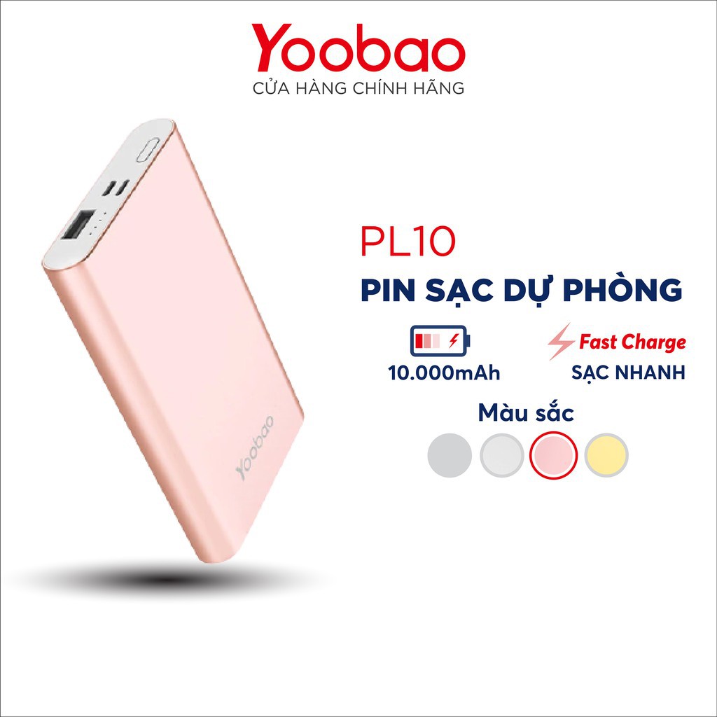 Sạc dự phòng Yoobao Polymer 10000mAh PL10 - Hàng chính hãng