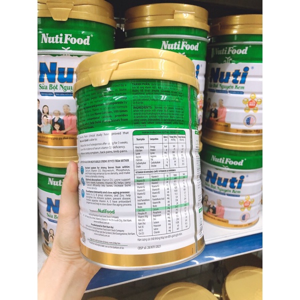 (DATE 2023) Sữa NuCalci Gold 800g dành cho nguời từ 51 tuổi trở lên, ít béo giàu calci giúp cương chắc khoẻ.