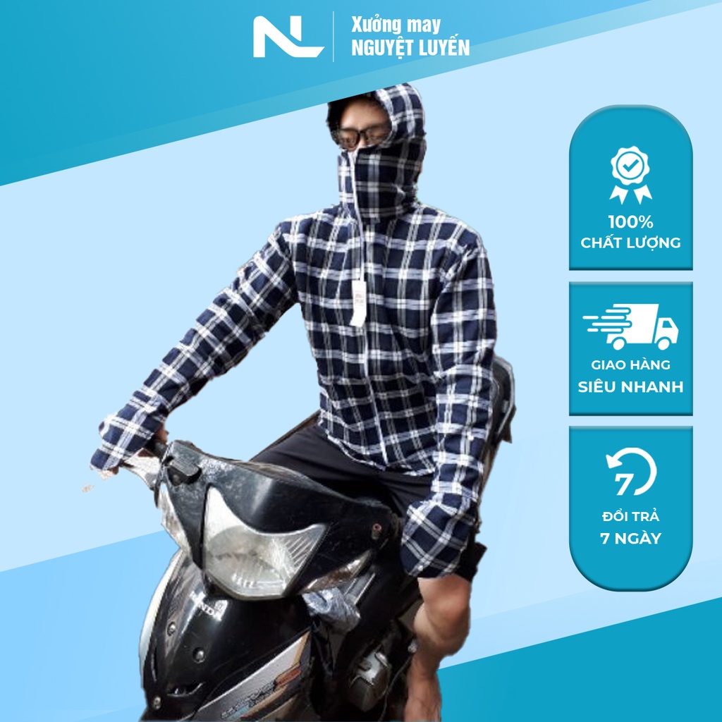 Áo chống nắng kẻ nam