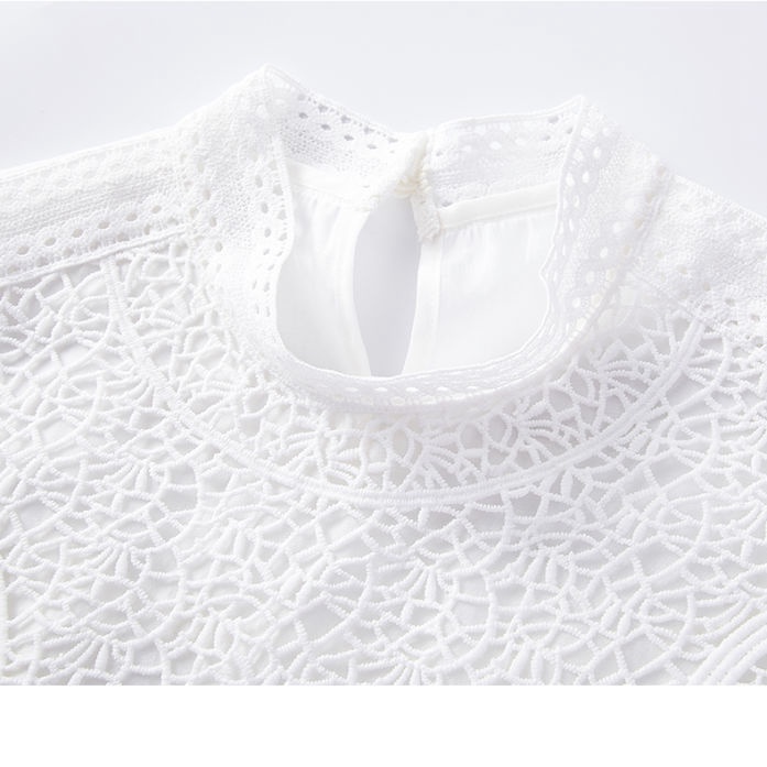 Áo Sơ Mi Trắng Tay Dài Cổ Đứng Phong Cách Pháp Thanh Lịch Thời Trang Xuân Thu 2022 Cho Nữ