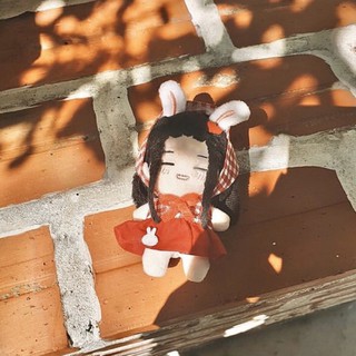 [OUTFIT DOLL 10CM] Đầm caro yếm đỏ