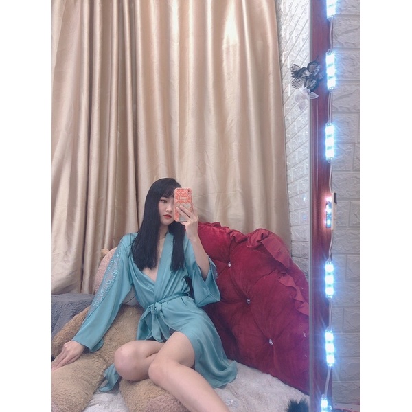 Áo choàng ngủ lụa satin cao cấp Áo choàng mặc nhà gợi cảm quyến rũ (Không kèm váy) | BigBuy360 - bigbuy360.vn
