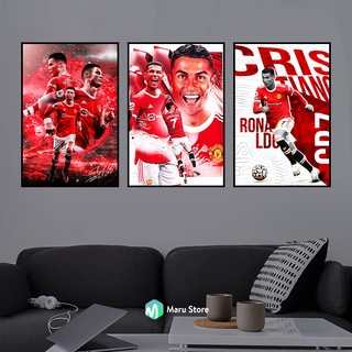 Tranh Bóng Đá Ronaldo Treo Tường Tranh Canvas Có Khung Composite