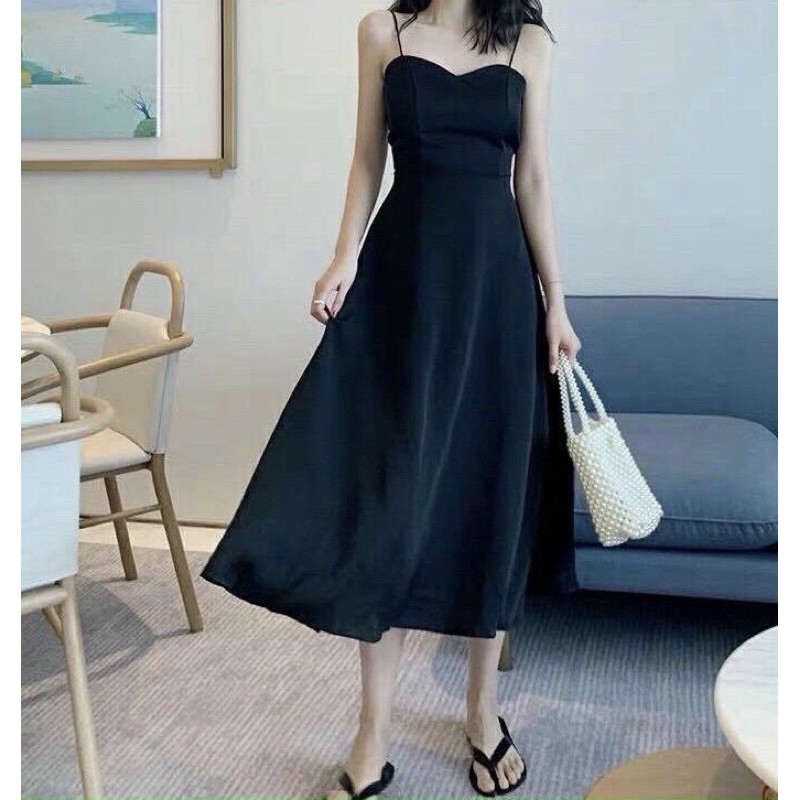 Đầm váy hai dây đi biển chéo dây sau 2 màu (kèm hình thật) | BigBuy360 - bigbuy360.vn