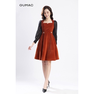 Đầm nữ tay phối dài GUMAC DB1263
