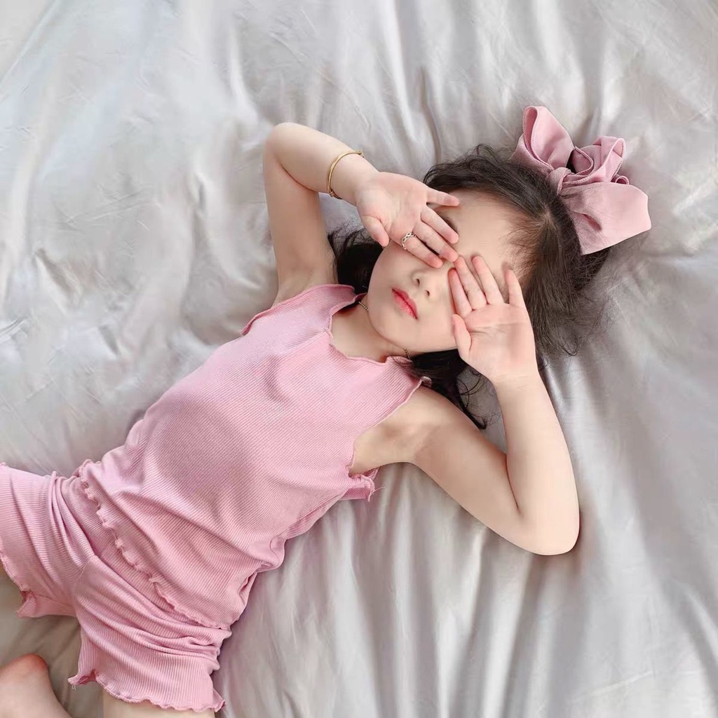 [Phong Cách Mới Về] Bộ Đồ Ngủ Cotton Lụa Mát Mẻ Tay Ngắn Thoải Mái Mặc Ở Nhà Cho Trẻ Em