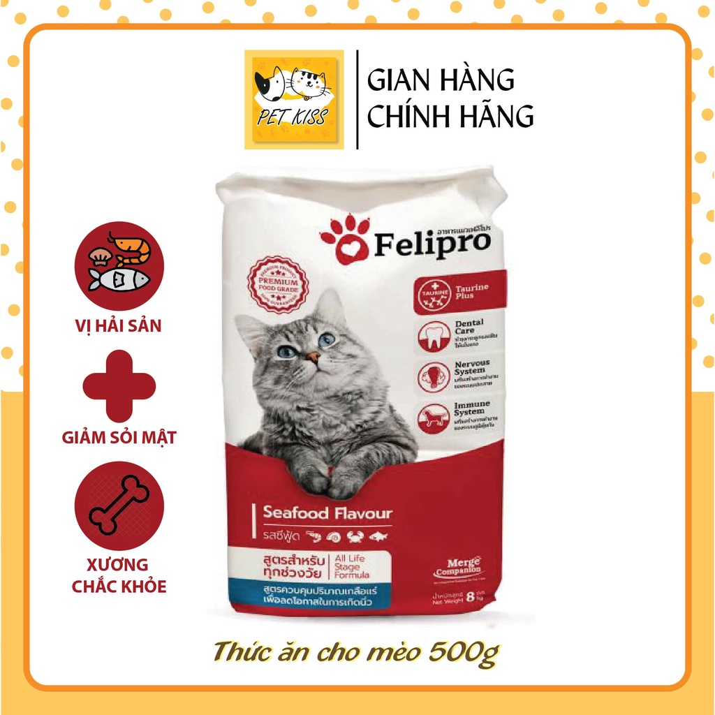 Thức ăn mèo cao cấp Felipro Vị hải sản 500g