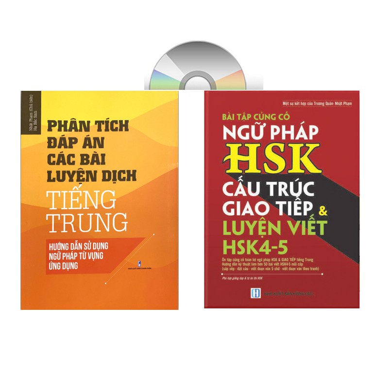 Sách-Combo: Phân tích đáp án các bài luyện dịch Tiếng Trung+Bài tập ngữ pháp HSK cấu trúc giao tiếp 